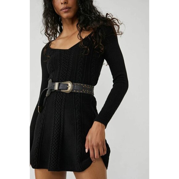 FREE PEOPLE Small World Mini Dress in Black Size Medium - Picture 1 of 14